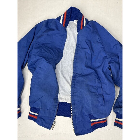 Vintage Bomber Jacket Size 6 Boy Blue American Flag Patriotic - Picture 6 of 16